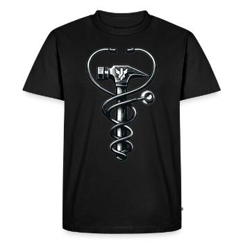 Forgeron Métallurgiste Forgeron Métal - T-shirt Premium bio Homme - noir - Devant - Nico (187cm)
