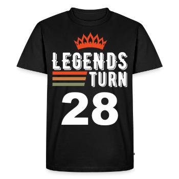 Legends turn 28, 28 birthday - Men's Premium Organic T-Shirt - black - Front - Nico (187cm)