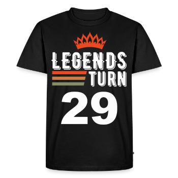 Legends turn 29, 29 birthday - Men's Premium Organic T-Shirt - black - Front - Nico (187cm)