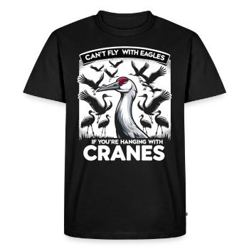 Amateurs de grues du Canada Observation des oiseaux - T-shirt Premium bio Homme - noir - Devant - Nico (187cm)