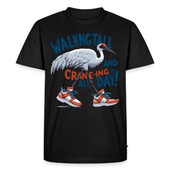 Amateurs de grues du Canada Observation des oiseaux - T-shirt Premium bio Homme - noir - Devant - Nico (187cm)