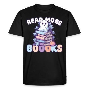 Groovy Lire la suite Boooks Ghost Halloween - T-shirt Premium bio Homme - noir - Devant - Nico (187cm)