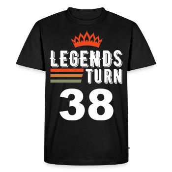 Legends turn 38, 38 birthday - Men's Premium Organic T-Shirt - black - Front - Nico (187cm)