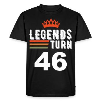 Legends turn 46, 46 birthday - Men's Premium Organic T-Shirt - black - Front - Nico (187cm)