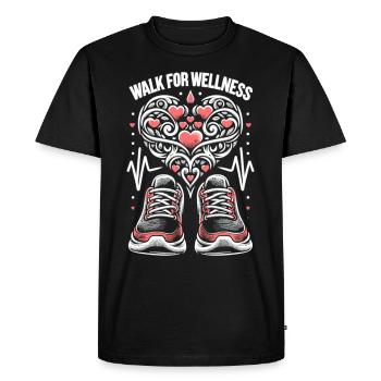 Healthy Heartbeat February Heart Awareness - Men's Premium Organic T-Shirt - black - Front - Nico (187cm)