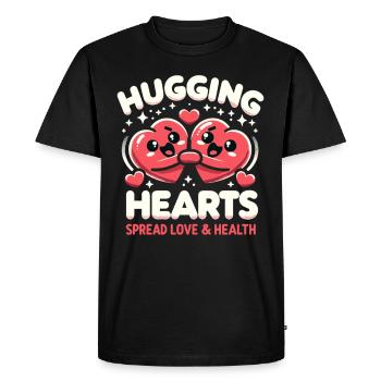Healthy Heartbeat February Heart Awareness - Men's Premium Organic T-Shirt - black - Front - Nico (187cm)