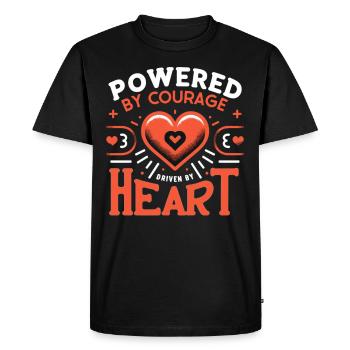 Healthy Heartbeat February Heart Awareness - Men's Premium Organic T-Shirt - black - Front - Nico (187cm)