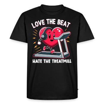 Healthy Heartbeat February Heart Awareness - Men's Premium Organic T-Shirt - black - Front - Nico (187cm)