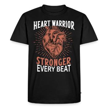 Healthy Heartbeat February Heart Awareness - Men's Premium Organic T-Shirt - black - Front - Nico (187cm)