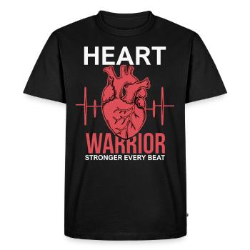 Healthy Heartbeat February Heart Awareness - Men's Premium Organic T-Shirt - black - Front - Nico (187cm)