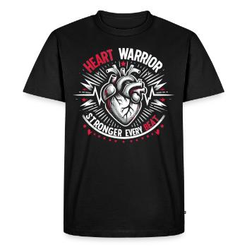 Healthy Heartbeat February Heart Awareness - Men's Premium Organic T-Shirt - black - Front - Nico (187cm)