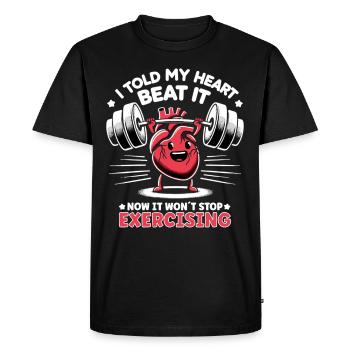 Healthy Heartbeat February Heart Awareness - Men's Premium Organic T-Shirt - black - Front - Nico (187cm)