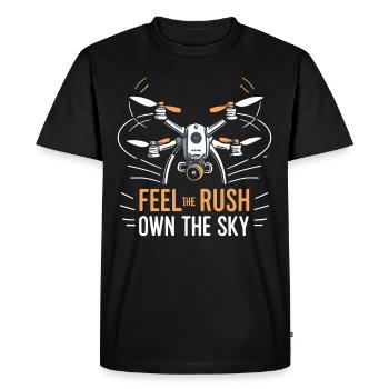Drone pilote grand-père idée cadeau vieil homme avec - T-shirt Premium bio Homme - noir - Devant - Nico (187cm)