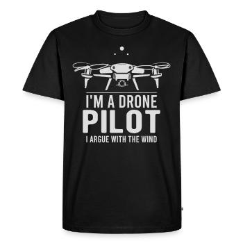 Drone Pilot Papy Idée Cadeau Vieil Homme Avec - T-shirt Premium bio Homme - noir - Devant - Nico (187cm)