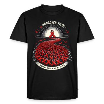 Sensibilisation aux survivants d’un AVC - T-shirt Premium bio Homme - noir - Devant - Nico (187cm)