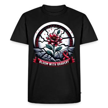 Sensibilisation aux survivants d’un AVC - T-shirt Premium bio Homme - noir - Devant - Nico (187cm)