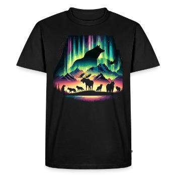 Aurora Aurora Tracker Alaska Wilderness - Men's Premium Organic T-Shirt - black - Front - Nico (187cm)