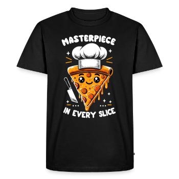 Drôle d’amateur de pizza, amateur de pizza - T-shirt Premium bio Homme - noir - Devant - Nico (187cm)