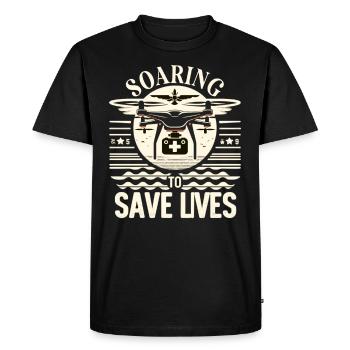 Drone pilote grand-père idée cadeau vieil homme avec - T-shirt Premium bio Homme - noir - Devant - Nico (187cm)