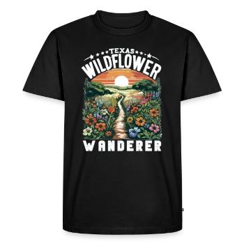 Texas Fleurs sauvages Saison Champs Fleurs Texas - T-shirt Premium bio Homme - noir - Devant - Nico (187cm)