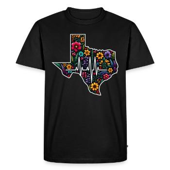 Texas Fleurs sauvages Saison Champs Fleurs Texas - T-shirt Premium bio Homme - noir - Devant - Nico (187cm)