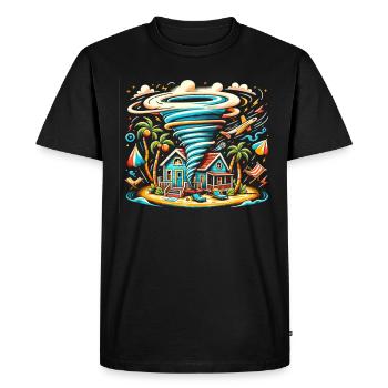 Météorologie enfants tornade tempête, L’éventail de tempête - T-shirt Premium bio Homme - noir - Devant - Nico (187cm)