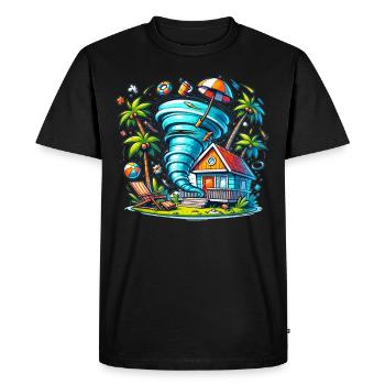 Météorologie enfants tornade tempête, L’éventail de tempête - T-shirt Premium bio Homme - noir - Devant - Nico (187cm)