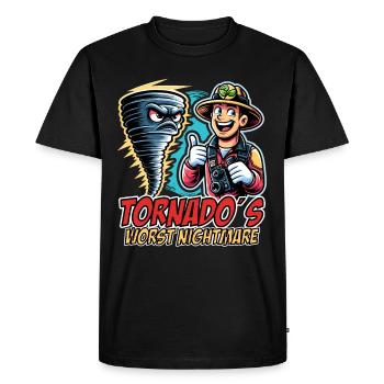 Météorologie enfants tornade tempête, L’éventail de tempête - T-shirt Premium bio Homme - noir - Devant - Nico (187cm)