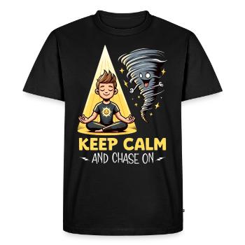 Météorologie enfants tornade tempête, L’éventail de tempête - T-shirt Premium bio Homme - noir - Devant - Nico (187cm)
