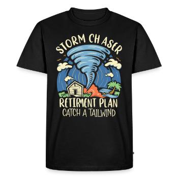 Météorologie enfants tornade tempête, L’éventail de tempête - T-shirt Premium bio Homme - noir - Devant - Nico (187cm)