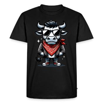 Rodéo Taureau Équitation Bétail Exposition Fermier Bovins - T-shirt Premium bio Homme - noir - Devant - Nico (187cm)