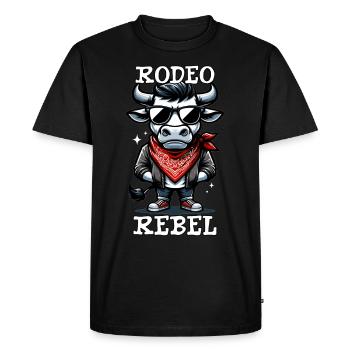 Rodéo Équitation de taureau Exposition de bétail Bovins fermiers - T-shirt Premium bio Homme - noir - Devant - Nico (187cm)