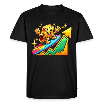 Trader d’or Forex Trader XAUUSD Trader - T-shirt Premium bio Homme - noir - Devant - Nico (187cm)