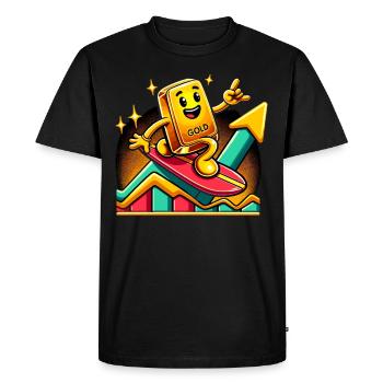 Trader d’or Forex Trader XAUUSD Trader - T-shirt Premium bio Homme - noir - Devant - Nico (187cm)