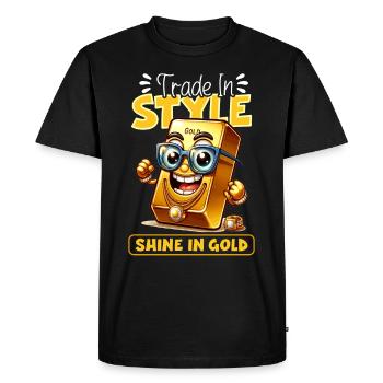Trader d’or Forex Trader XAUUSD Trader - T-shirt Premium bio Homme - noir - Devant - Nico (187cm)