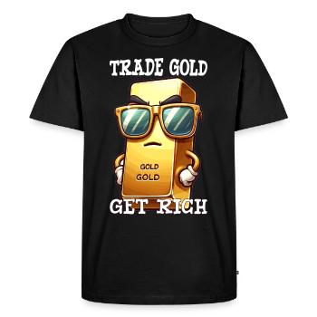 Trader d’or Forex Trader XAUUSD Trader - T-shirt Premium bio Homme - noir - Devant - Nico (187cm)