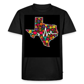 Texas Fleurs sauvages Saison Champs Fleurs Texas - T-shirt Premium bio Homme - noir - Devant - Nico (187cm)