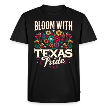 Texas Fleurs sauvages Saison Champs Fleurs Texas - T-shirt Premium bio Homme - noir - Devant - Nico (187cm)