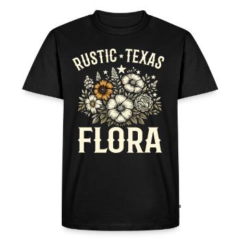 Texas Fleurs sauvages Saison Champs Fleurs Texas - T-shirt Premium bio Homme - noir - Devant - Nico (187cm)