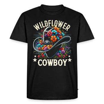 Texas Fleurs sauvages Saison Champs Fleurs Texas - T-shirt Premium bio Homme - noir - Devant - Nico (187cm)