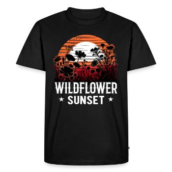 Texas Fleurs sauvages Saison Champs Fleurs Texas - T-shirt Premium bio Homme - noir - Devant - Nico (187cm)