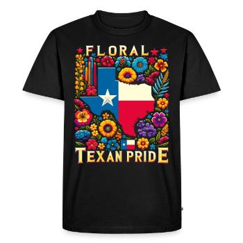 Texas Fleurs sauvages Saison Champs Fleurs Texas - T-shirt Premium bio Homme - noir - Devant - Nico (187cm)