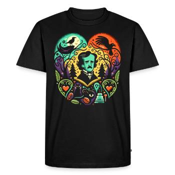 Edgar Allan Poe Fan, littérature classique, - T-shirt Premium bio Homme - noir - Devant - Nico (187cm)
