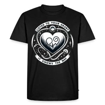Healthy Heartbeat February Heart Awareness - Men's Premium Organic T-Shirt - black - Front - Nico (187cm)