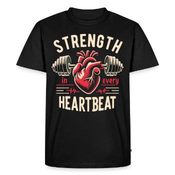 Healthy Heartbeat February Heart Awareness - Men's Premium Organic T-Shirt - black - Front - Nico (187cm)