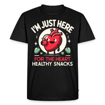 Healthy heartbeat February heart awareness - Men's Premium Organic T-Shirt - black - Front - Nico (187cm)
