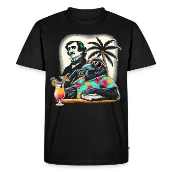 Edgar Allan Poe Fan, littérature classique, - T-shirt Premium bio Homme - noir - Devant - Nico (187cm)