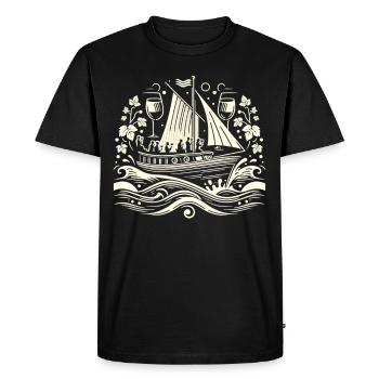 Navigation de plaisance Papa Bateau Capitaine Ponton Sailor Croisière - T-shirt Premium bio Homme - noir - Devant - Nico (187cm)