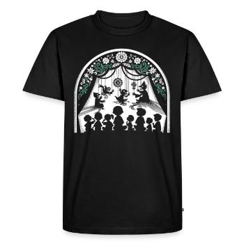 Puppet Mastery Shadow Play Ventriloquist Gift - Men's Premium Organic T-Shirt - black - Front - Nico (187cm)