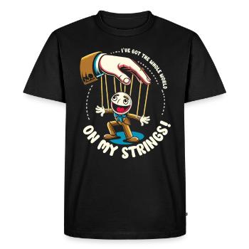 Puppet Mastery Shadow Play ventriloquist gift - Men's Premium Organic T-Shirt - black - Front - Nico (187cm)